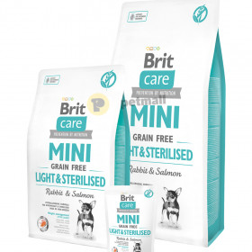 Пълноценна суха храна Brit Care Mini Light & Sterilised за кастрирани кучета или кучета с наднормено тегло